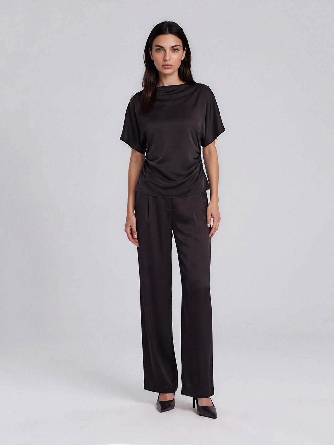 Black Tie Affair Cinched Top in Black