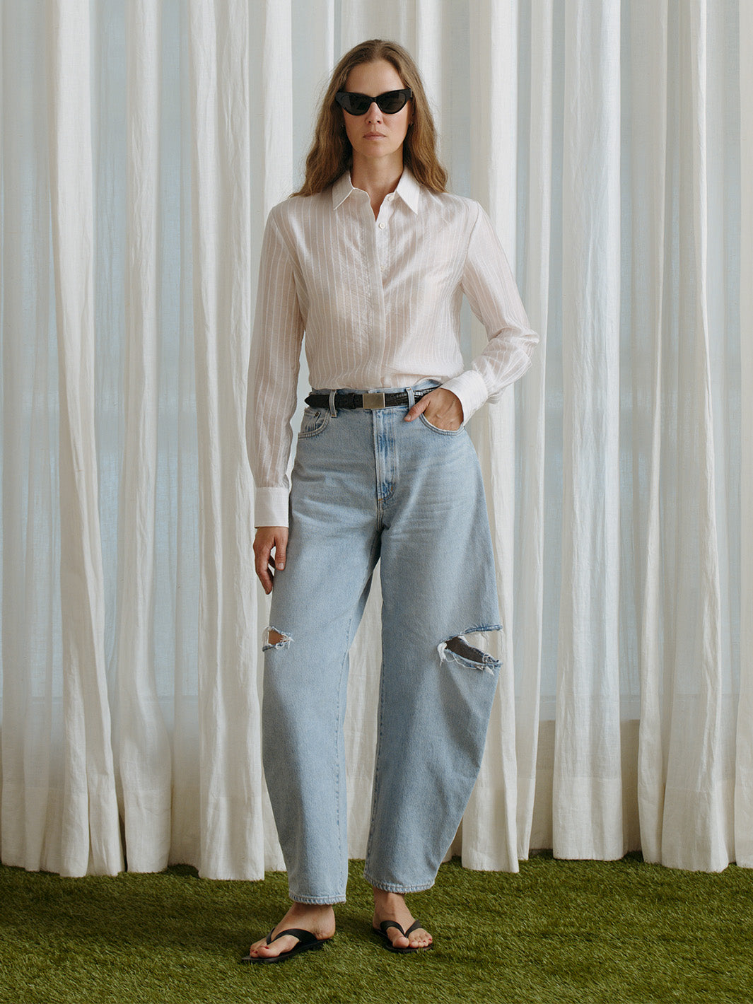 Blake Shirt in Blush Stripe