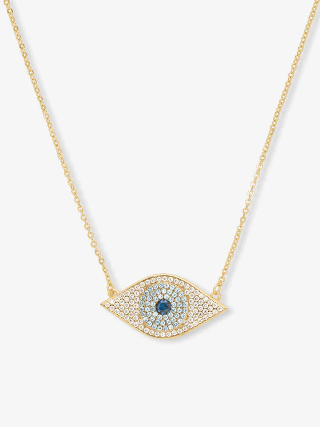 Blue Evil Eye Necklace in Gold