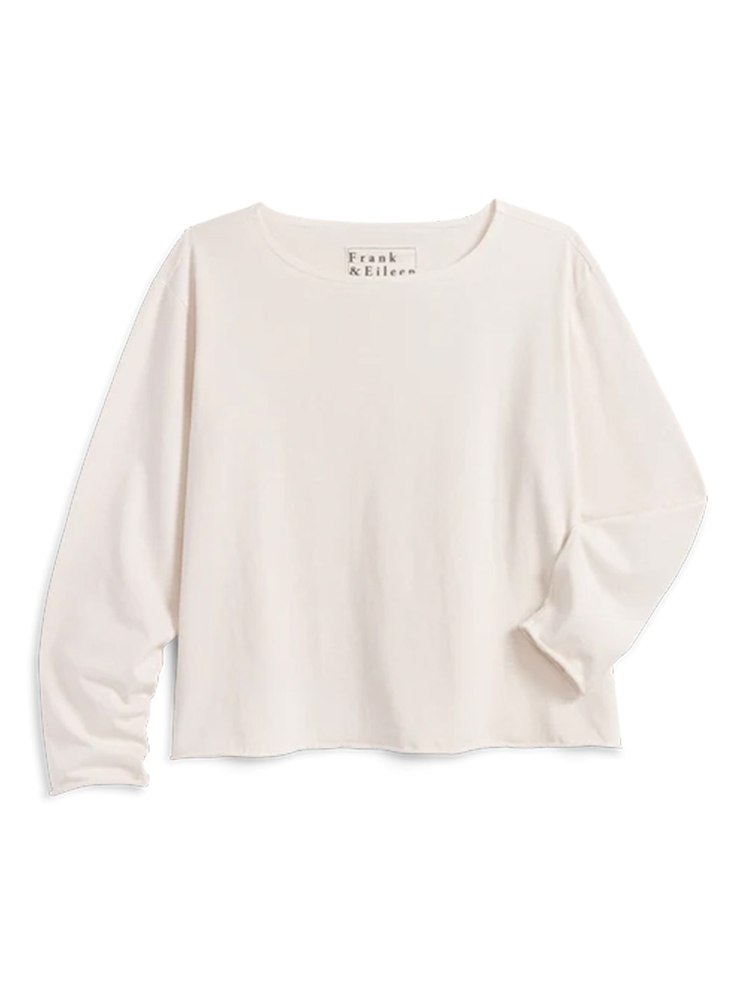 Ella Long Sleeve Boatneck Tee in Vintage White