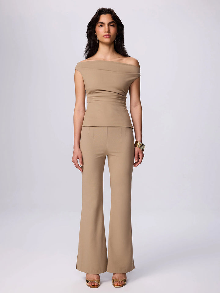 Thetis Bootcut Pull-On Pant in Eclipse Taupe