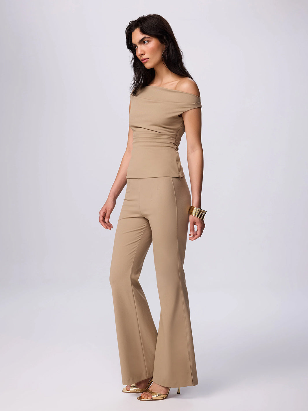 Thetis Bootcut Pull-On Pant in Eclipse Taupe