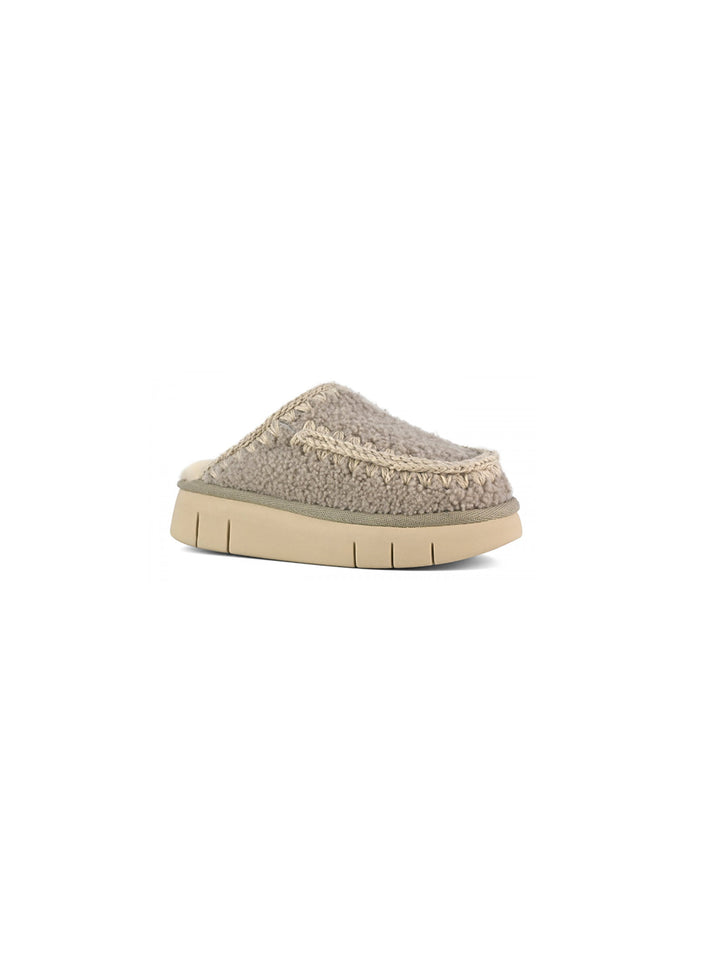 Bounce Clog Curly Sheepskin in Elephant Grey