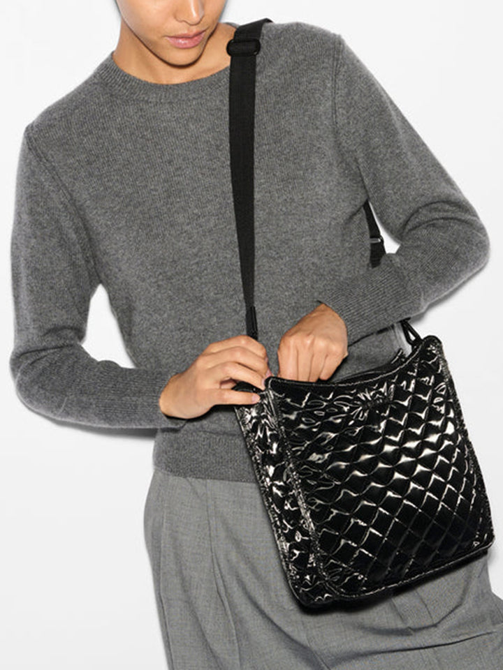 Box Crossbody in Black Liquid