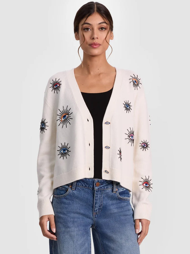 Bradley Short Embellished Cardigan in Visionary