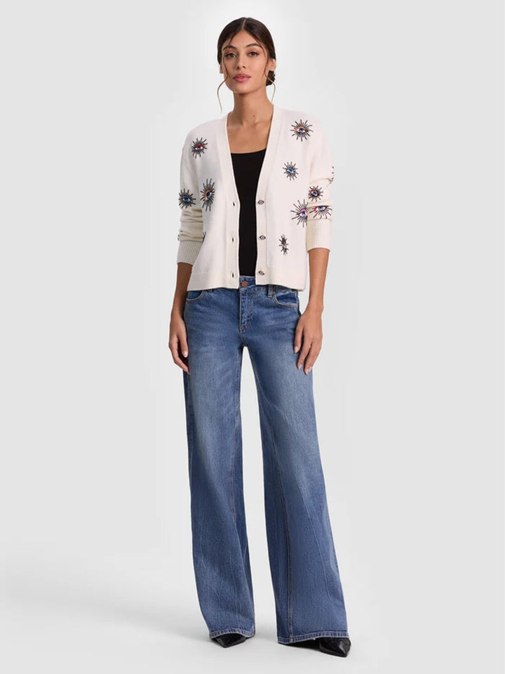 Bradley Short Embellished Cardigan in Visionary