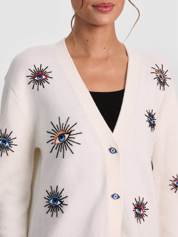Bradley Short Embellished Cardigan in Visionary