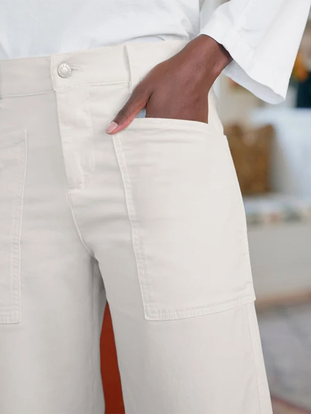 Bray Everyday Barrel Pant in Chalk