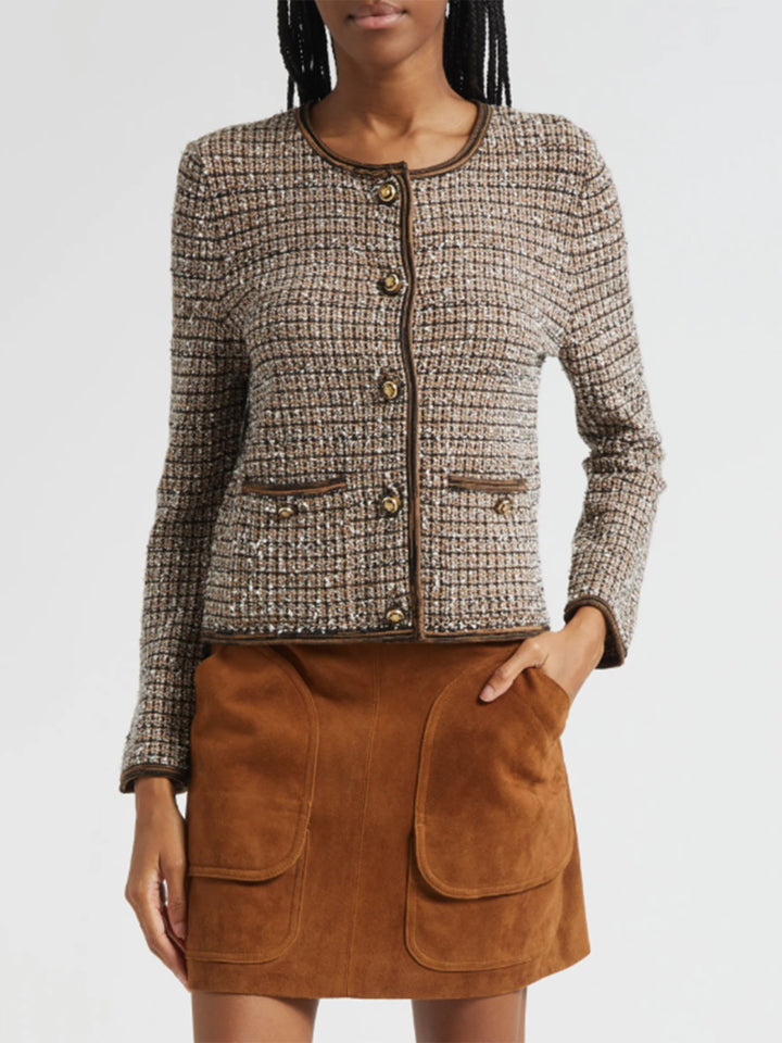 Brisa Tweed Knit Jacket in Acorn Multi