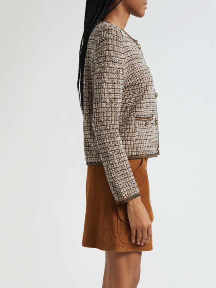 Brisa Tweed Knit Jacket in Acorn Multi
