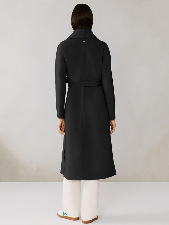 BRITTA _U Double Face Wool  Wrap Coat in Black