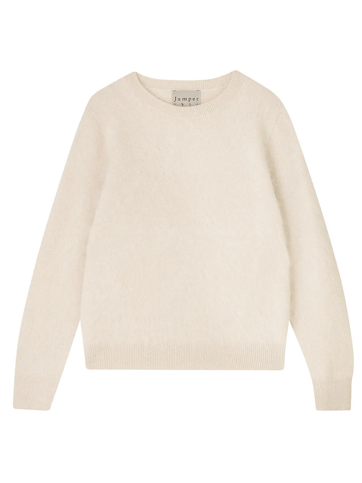 Cashmere Brushed Crew in Cream