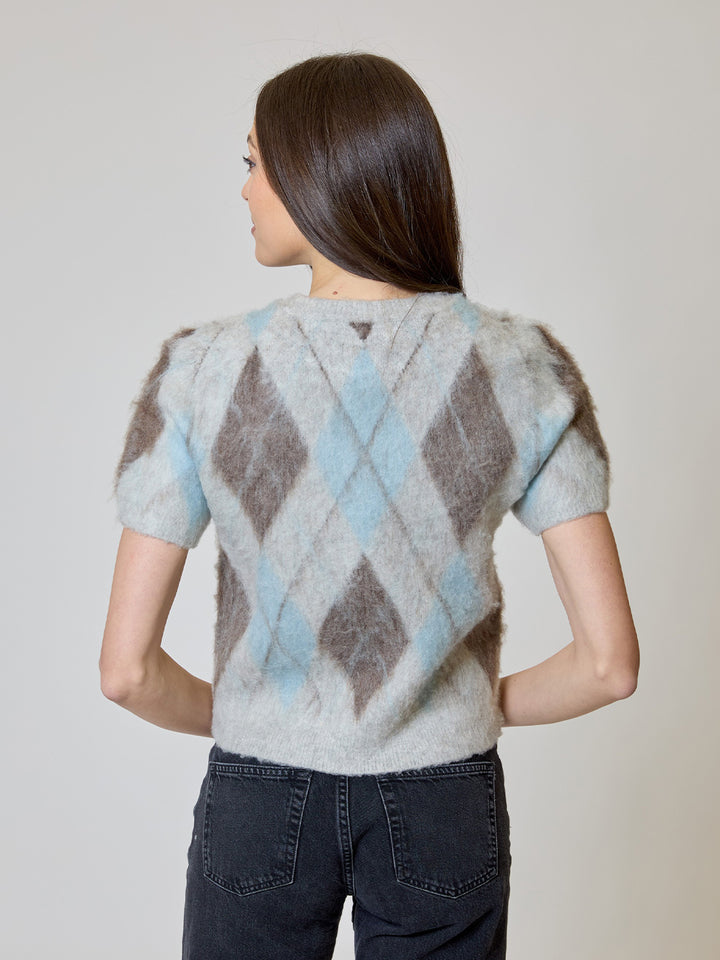 Brushed Argyle in Grey Blue
