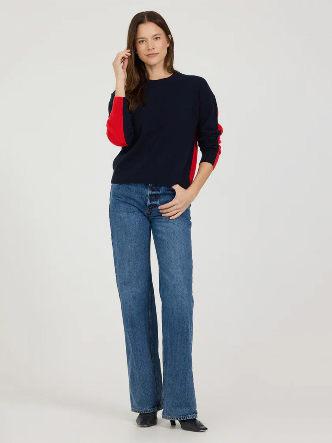 Bryn Cashmere Crew in Galaxy