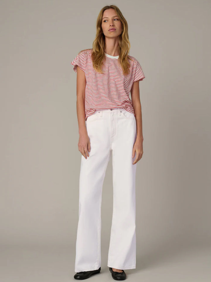 The Bubble Tee in Cherry Red White Stripe