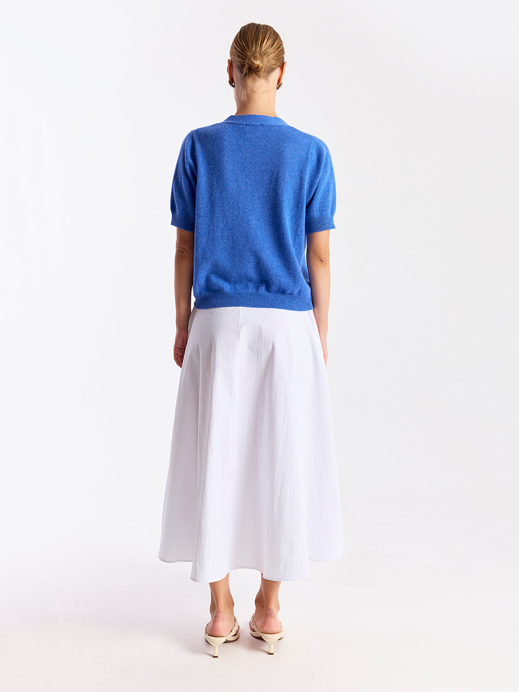 Button Up Short Sleeve Cardi in Carolina