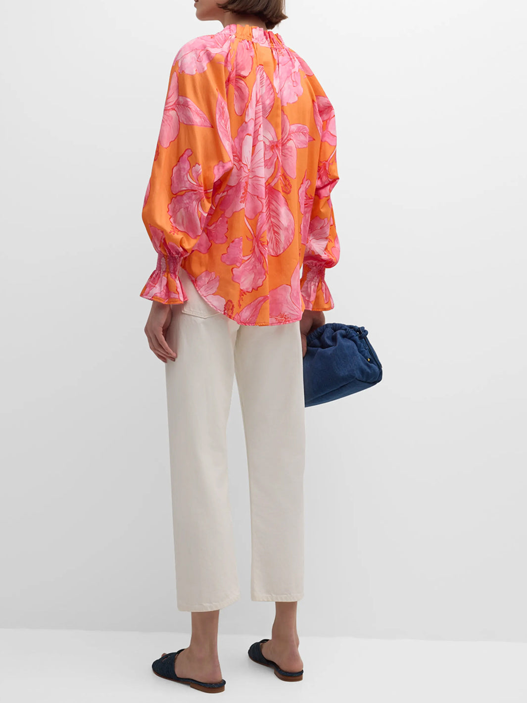 Candace Floral Blouse in Orange/Pink