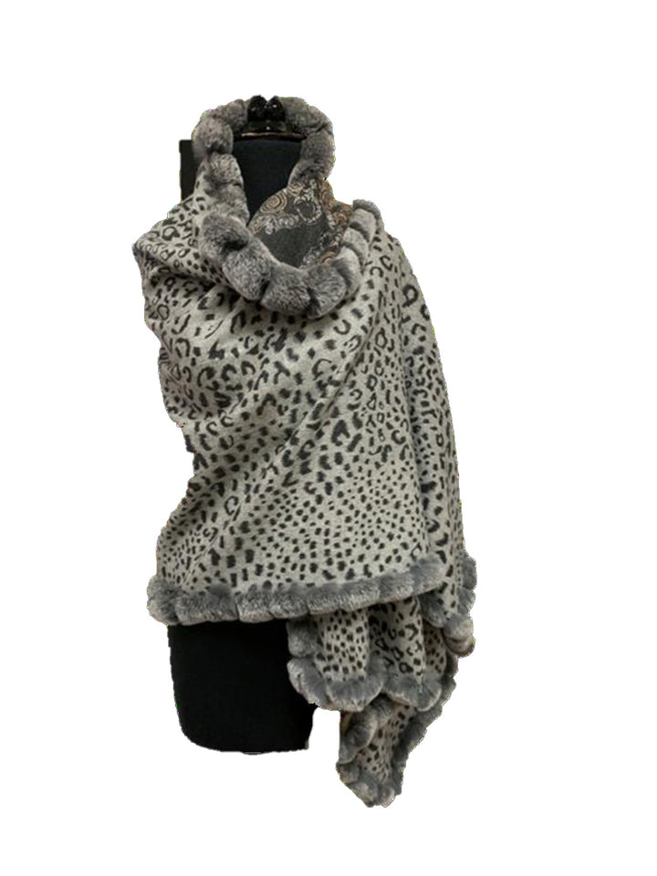 Cashmere Rex Wrap in Brown/Grey