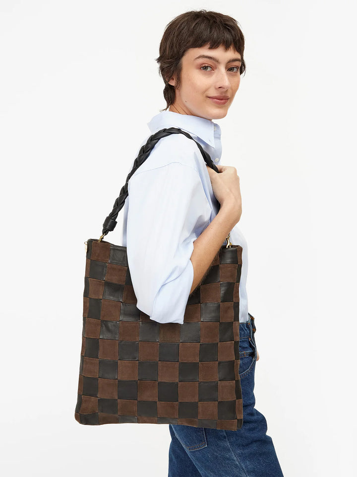 Carryall Clutch in Black/Chocolate