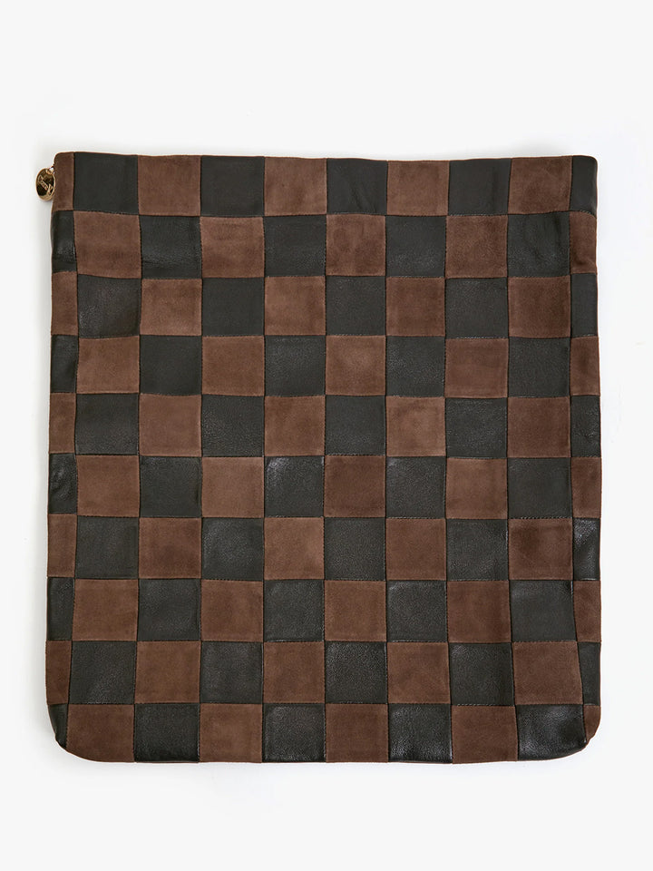 Carryall Clutch in Black/Chocolate