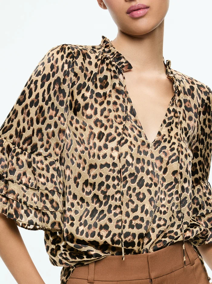 Julius Tier Sleeve Tunic Top in Leopard Love