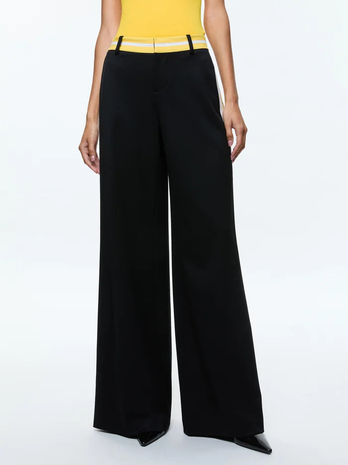 Eric Low Rise Pant in Black Mustard Stripe