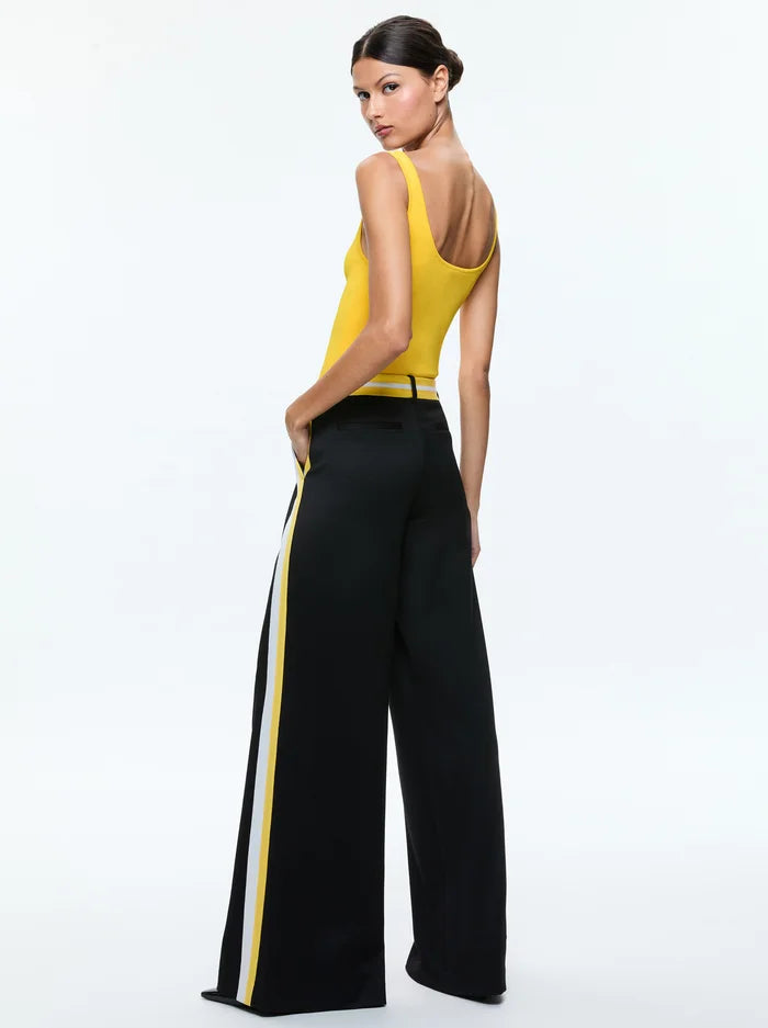 Eric Low Rise Pant in Black Mustard Stripe