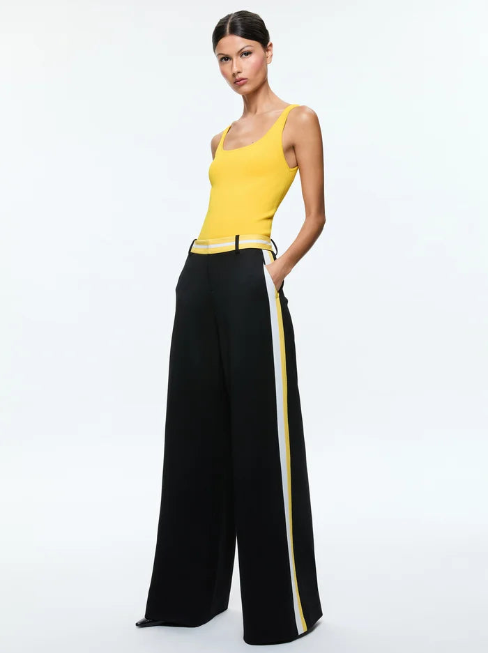 Eric Low Rise Pant in Black Mustard Stripe