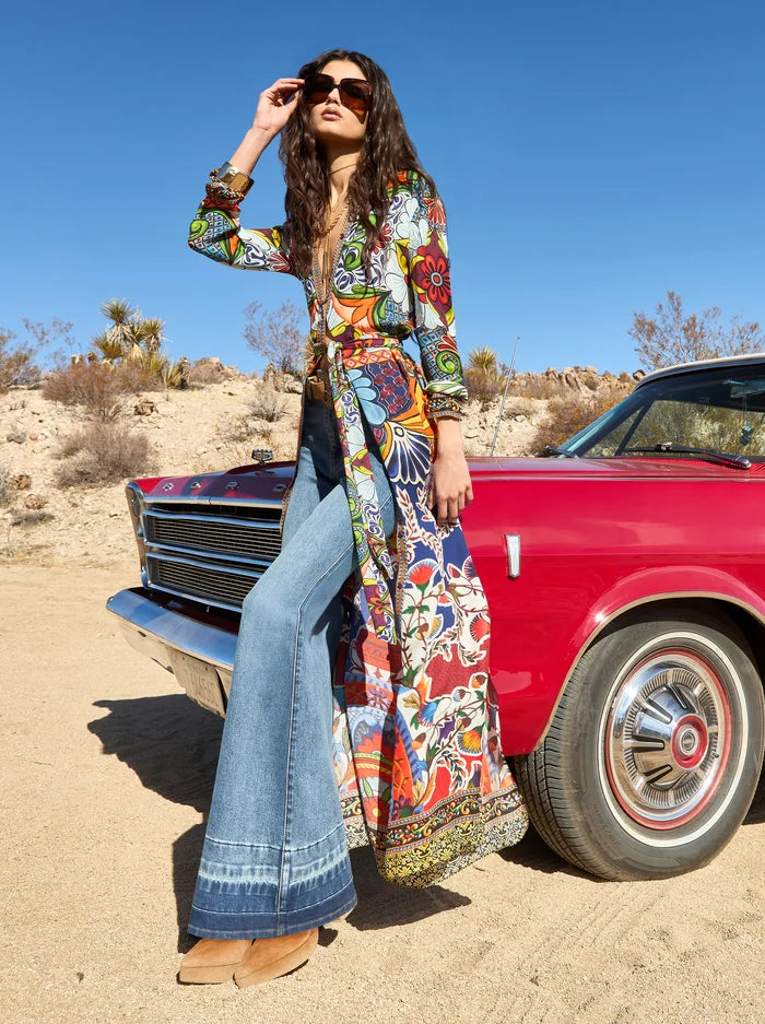 Chassidy Maxi Shirt Dress in On The Road