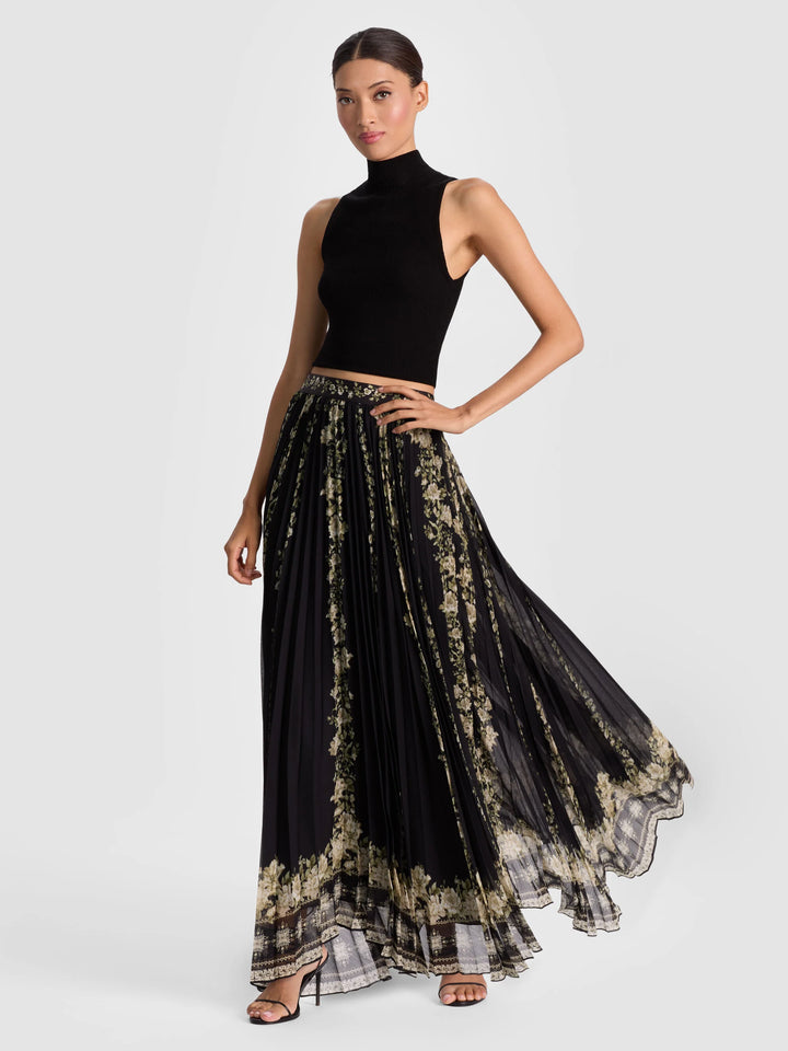 Katz Pleated Maxi Skirt in Free Falling