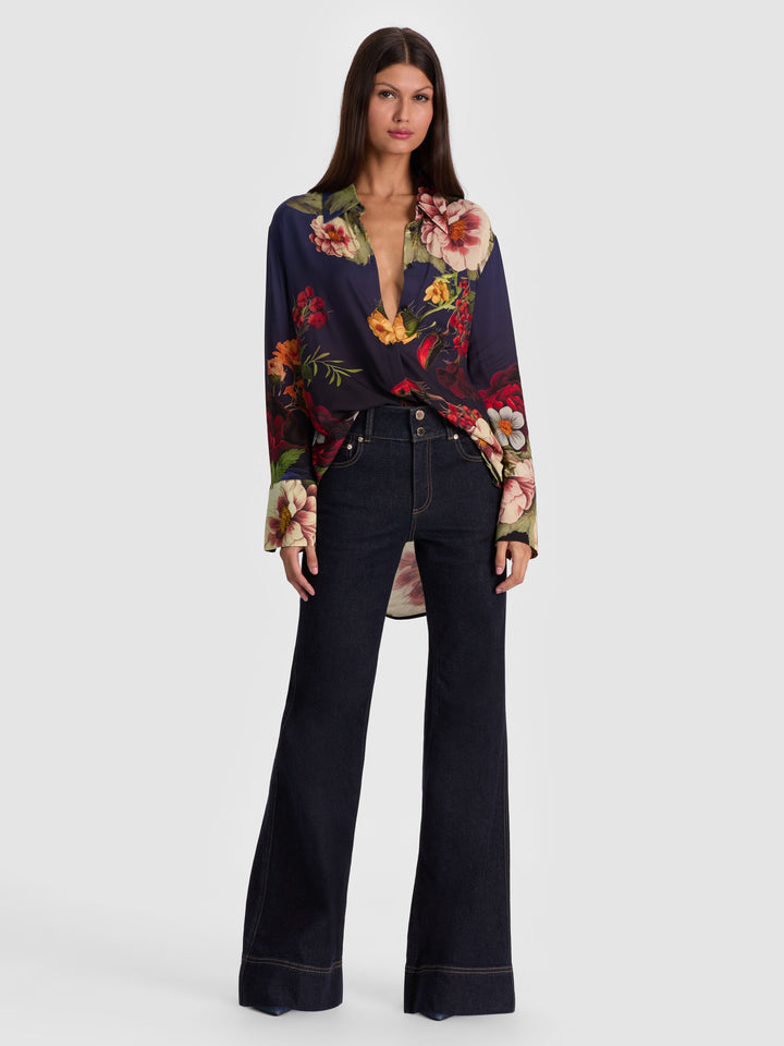 Finley Oversized Button Down Shirt in Magic Garden