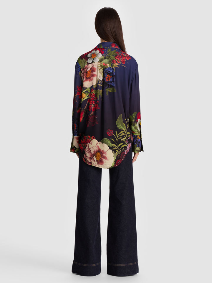 Finley Oversized Button Down Shirt in Magic Garden