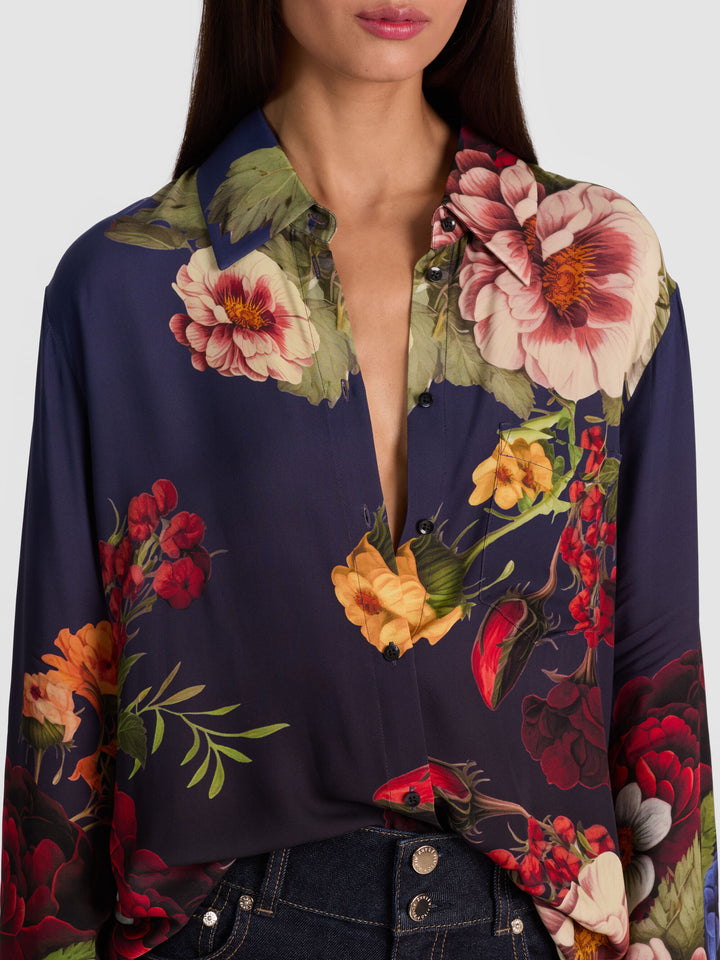 Finley Oversized Button Down Shirt in Magic Garden