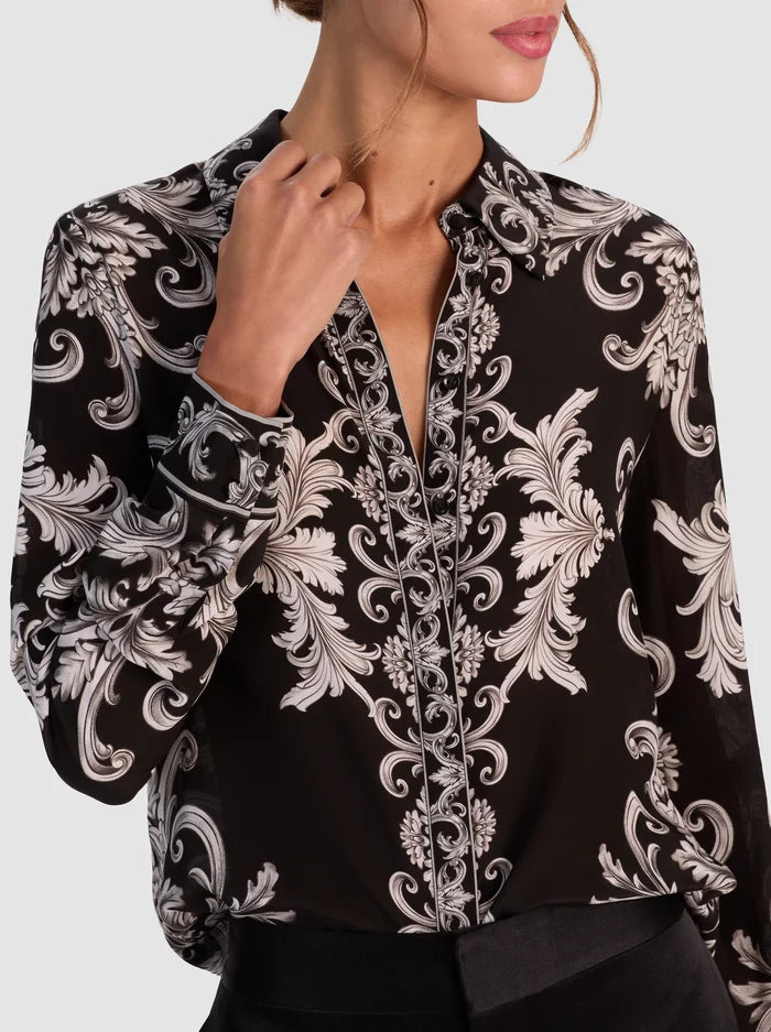 Willa Silk Blouse in Winter's Tale