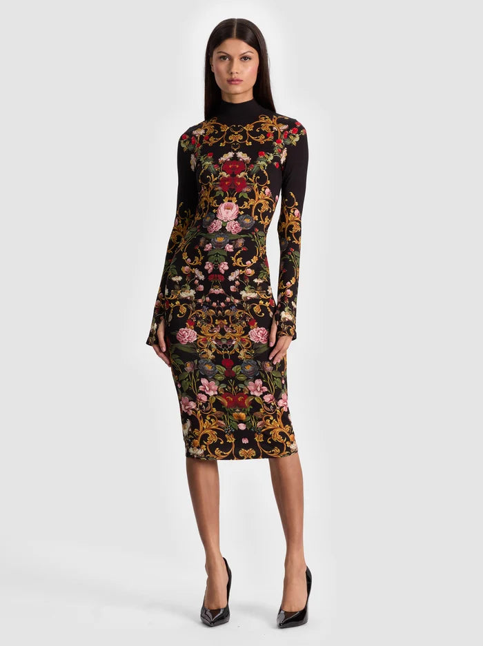 Delora Midi Dress in Evermine