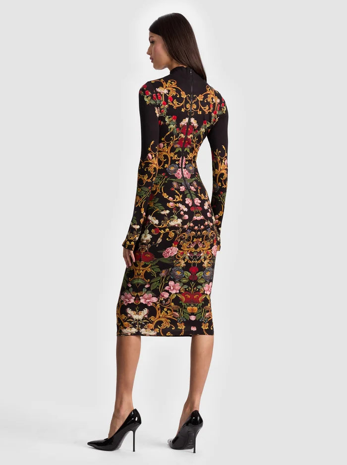 Delora Midi Dress in Evermine