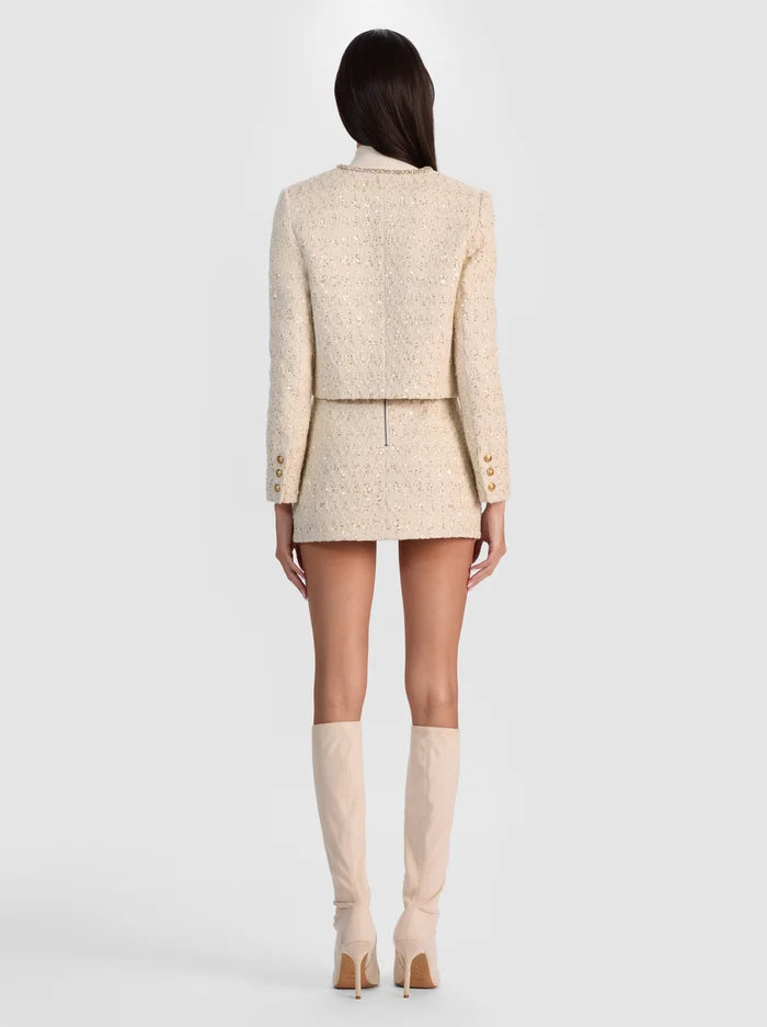 Kidman Embellished Tweed Jacket in Natural