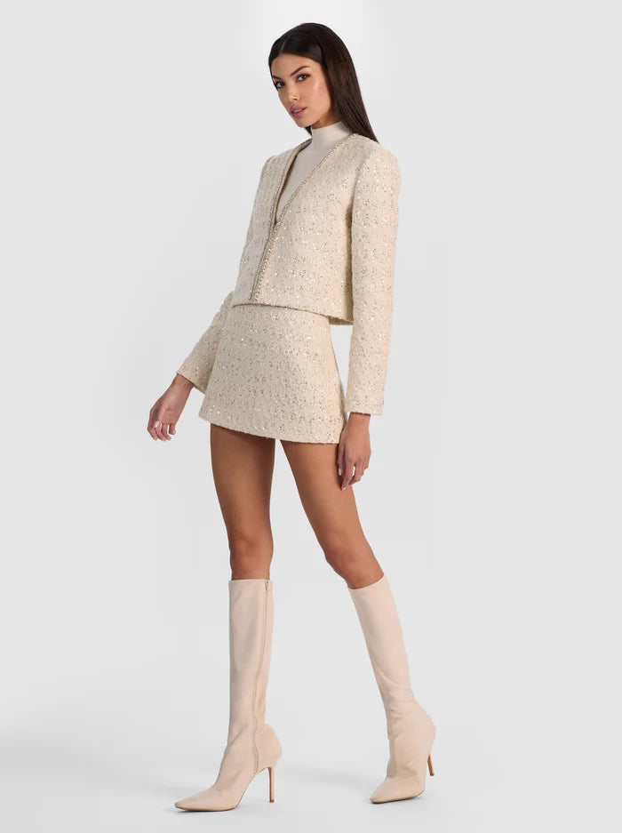 Kidman Embellished Tweed Jacket in Natural