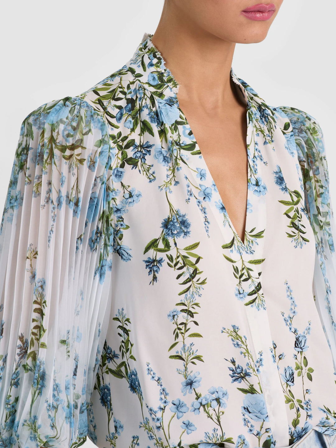 Ilan Button Down Blouse in Fresh Air Carolina Blue