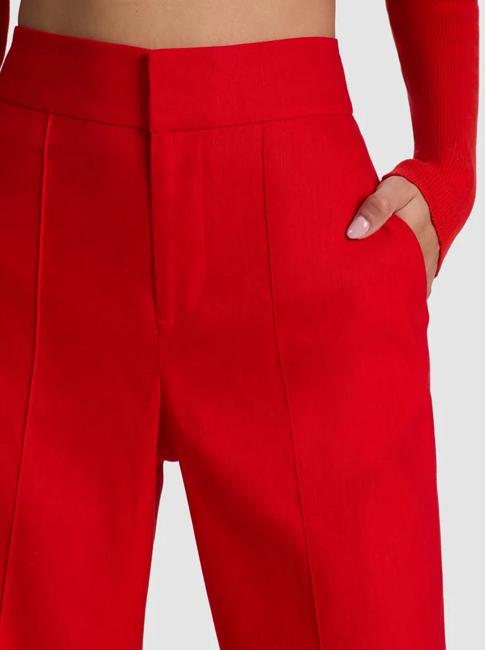 Dylan Linen Pant in Chili Pepper
