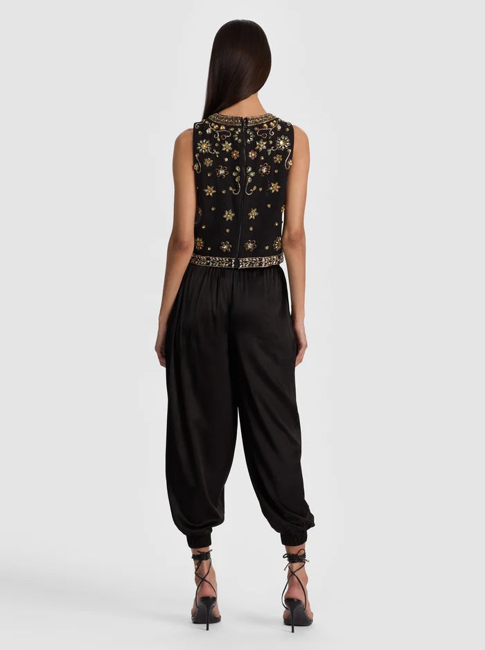 Amal Embellished Tank in Black Multi