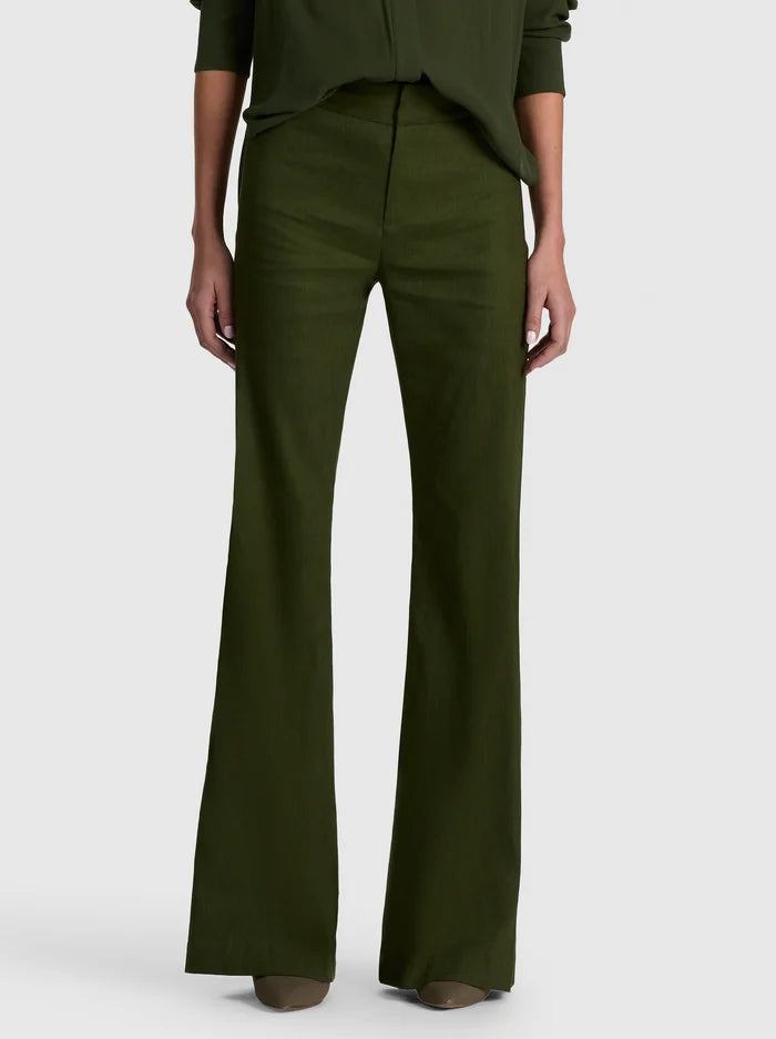 Andrew Linen Pant in Dark Fern