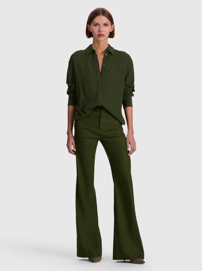 Andrew Linen Pant in Dark Fern