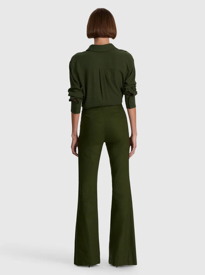 Andrew Linen Pant in Dark Fern