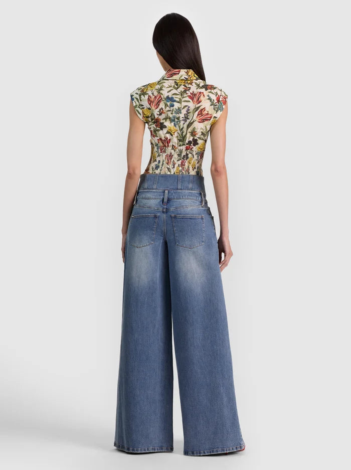 Kim Corset Button Down in Desert Springs Vanilla