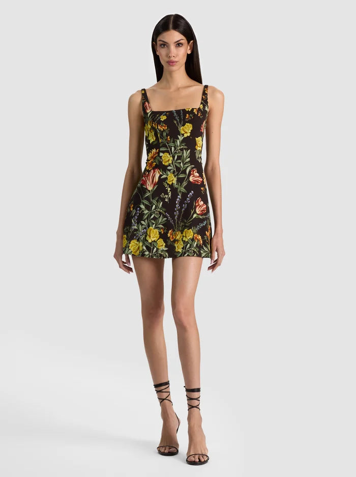 Julia Mini Dress in Desert Springs Black
