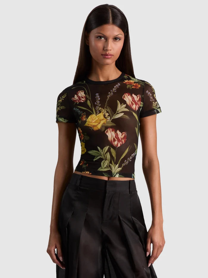 Tess Tee in Desert Sprigs Black