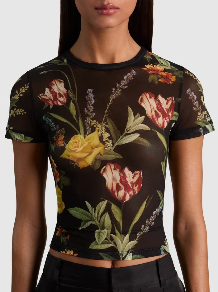 Tess Tee in Desert Sprigs Black
