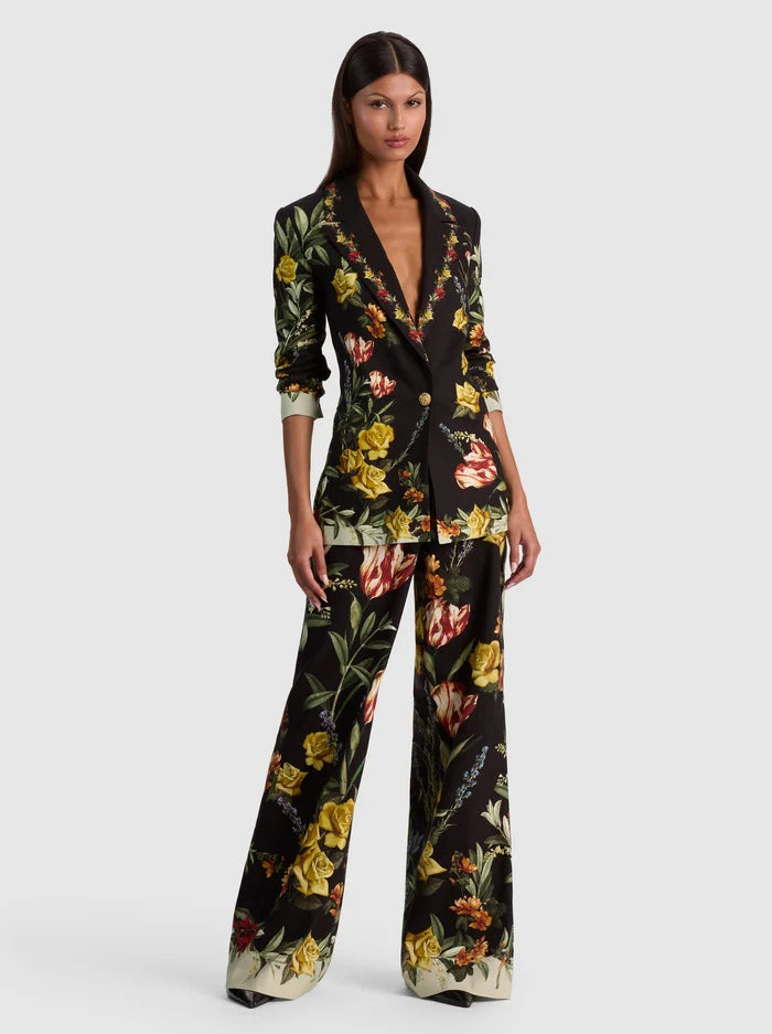 Denny Linen Boyfriend Blazer in Desert Springs Black