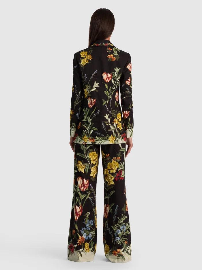 Denny Linen Boyfriend Blazer in Desert Springs Black